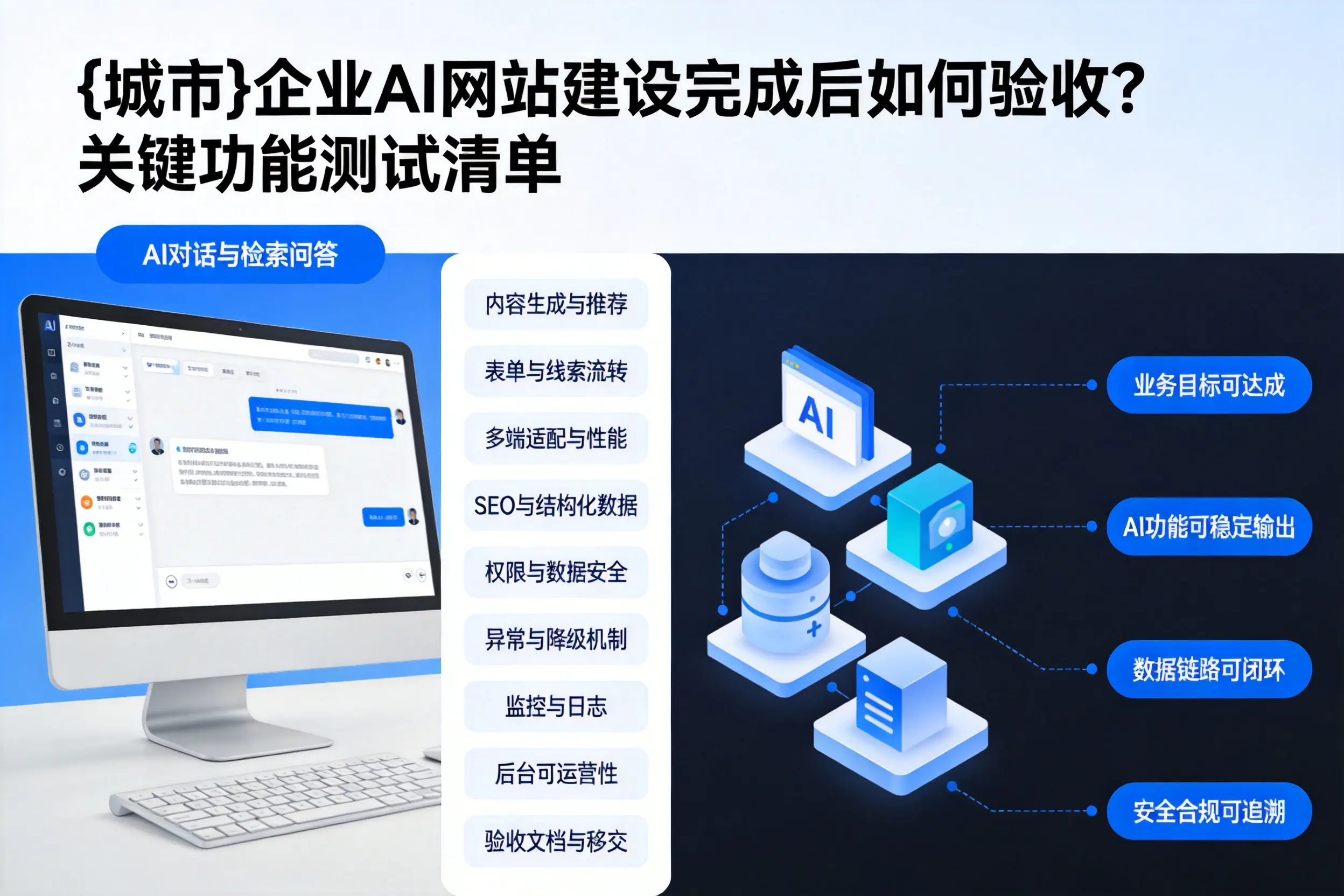 怒江企业AI网站建设完成后如何验收?关键功能测试清单