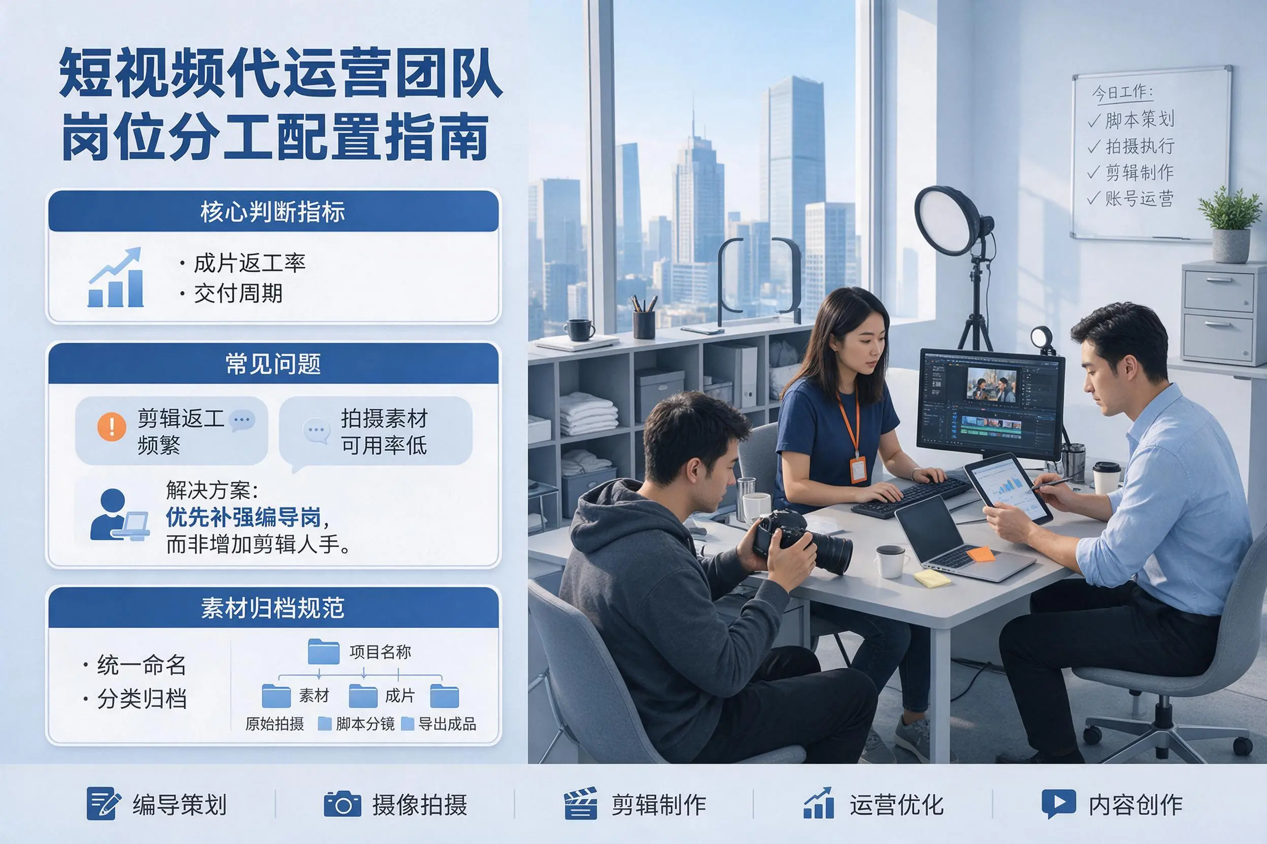 短视频代运营团队如何配置?怒江企业岗位分工科普说明