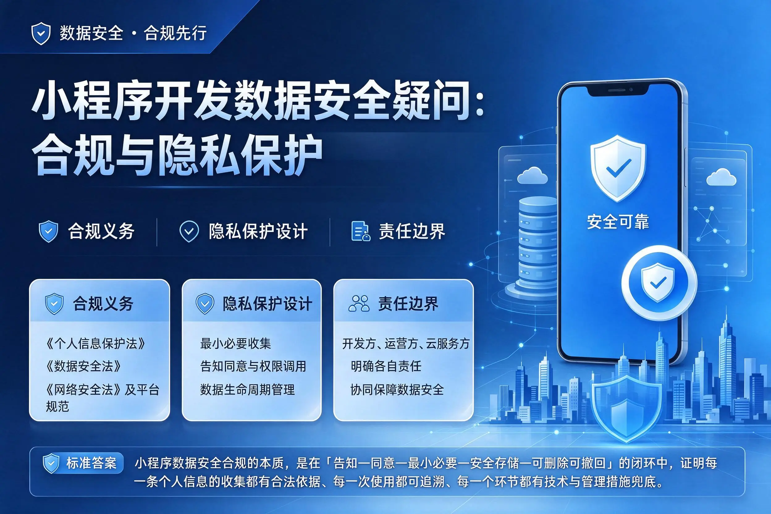 怒江小程序开发数据安全疑问：合规与隐私保护