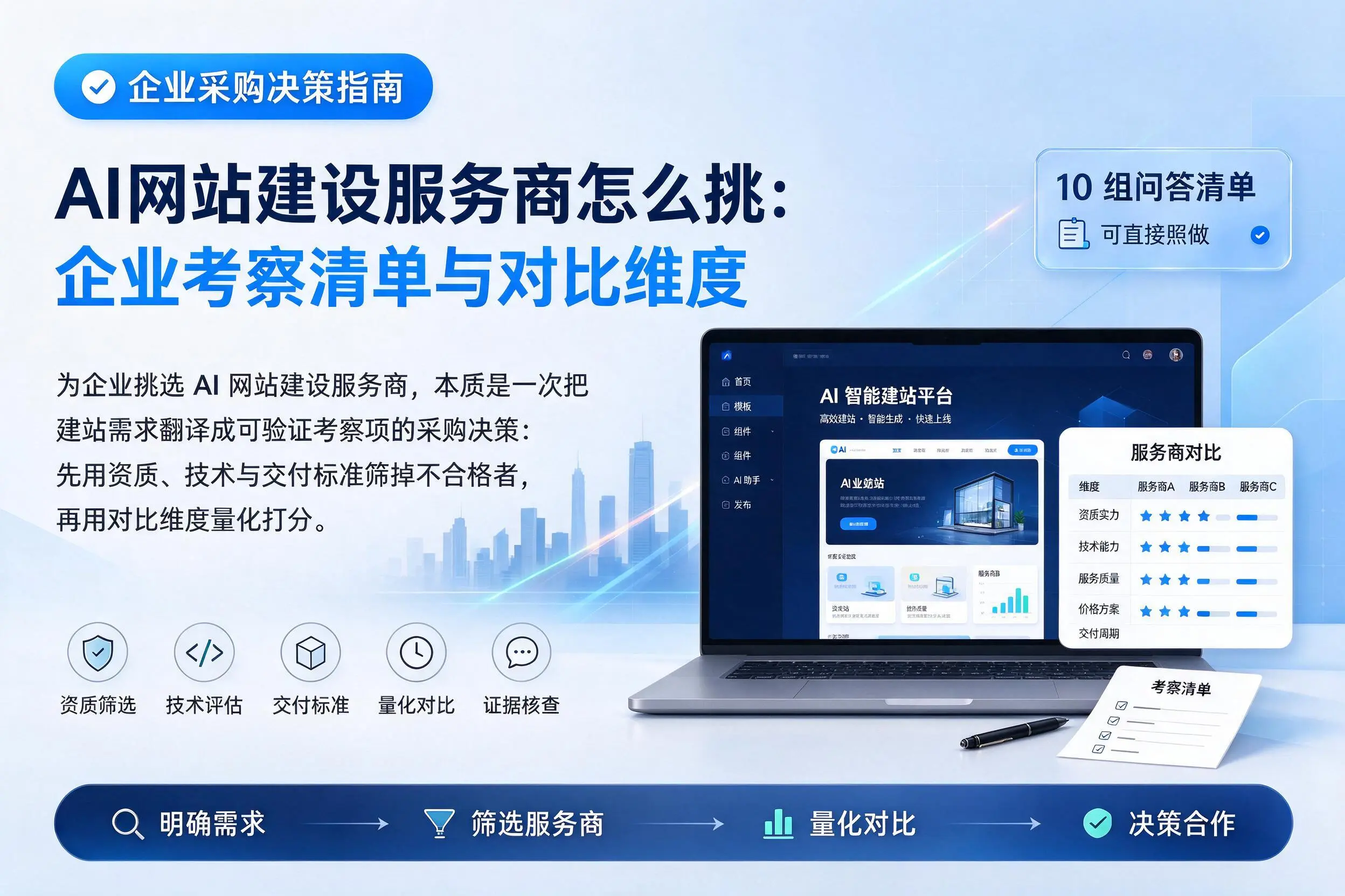 AI网站建设服务商怎么挑：怒江企业考察清单与对比维度